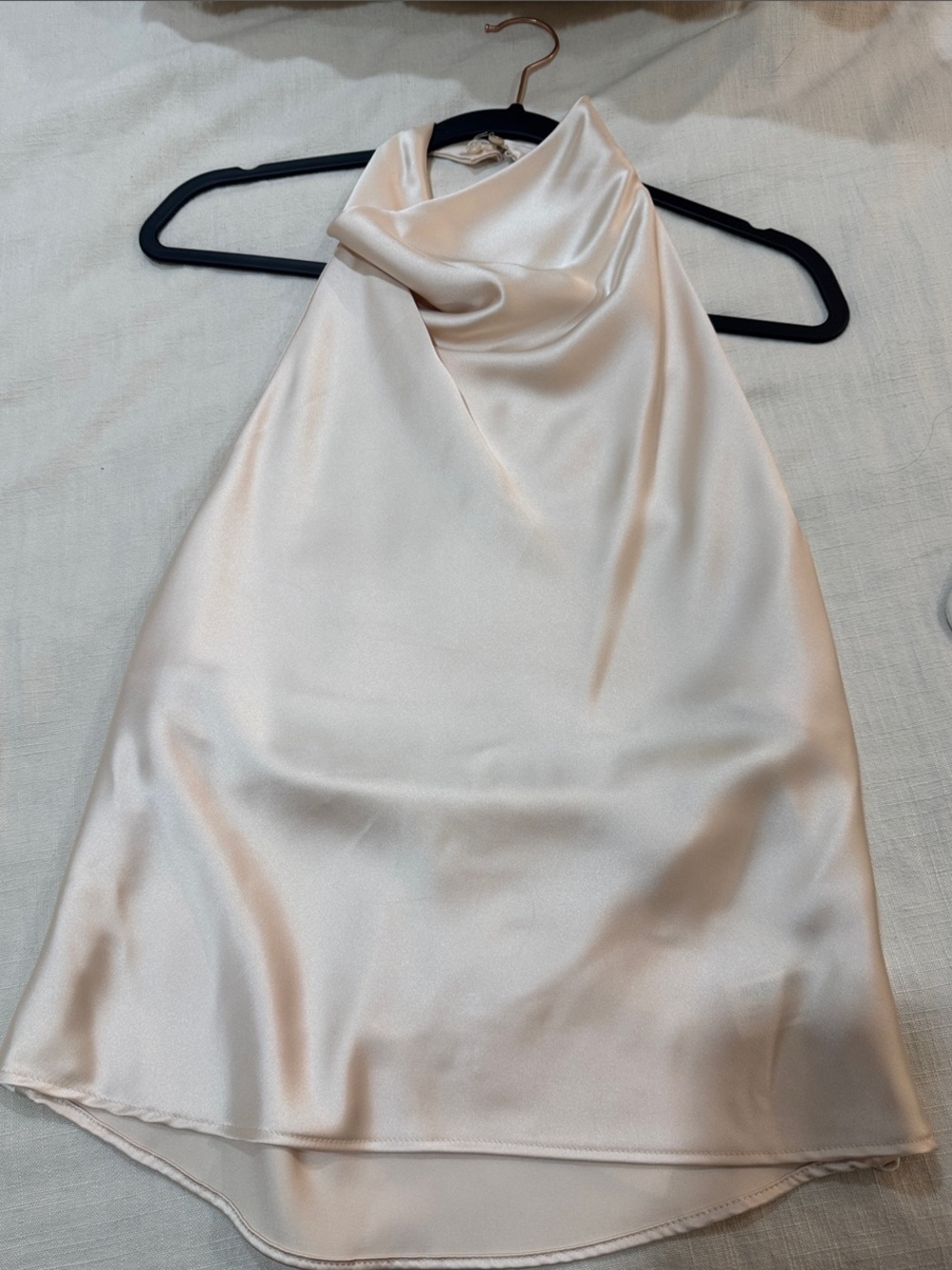 Zara Cream Satin Halter Slip